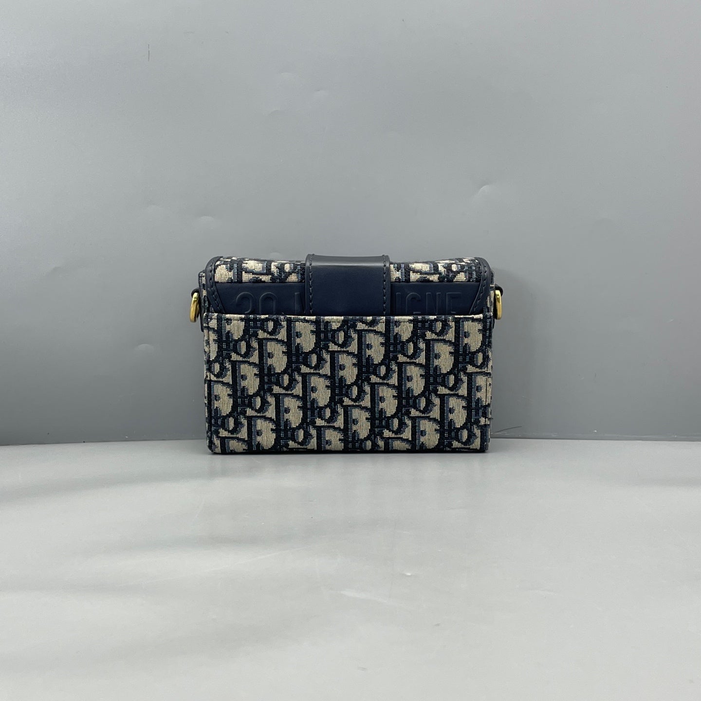 Dior - 30 Montaigne Mini Bag - Dior Oblique jacquard canvas with calfskin leather trim - Blue - (mini)