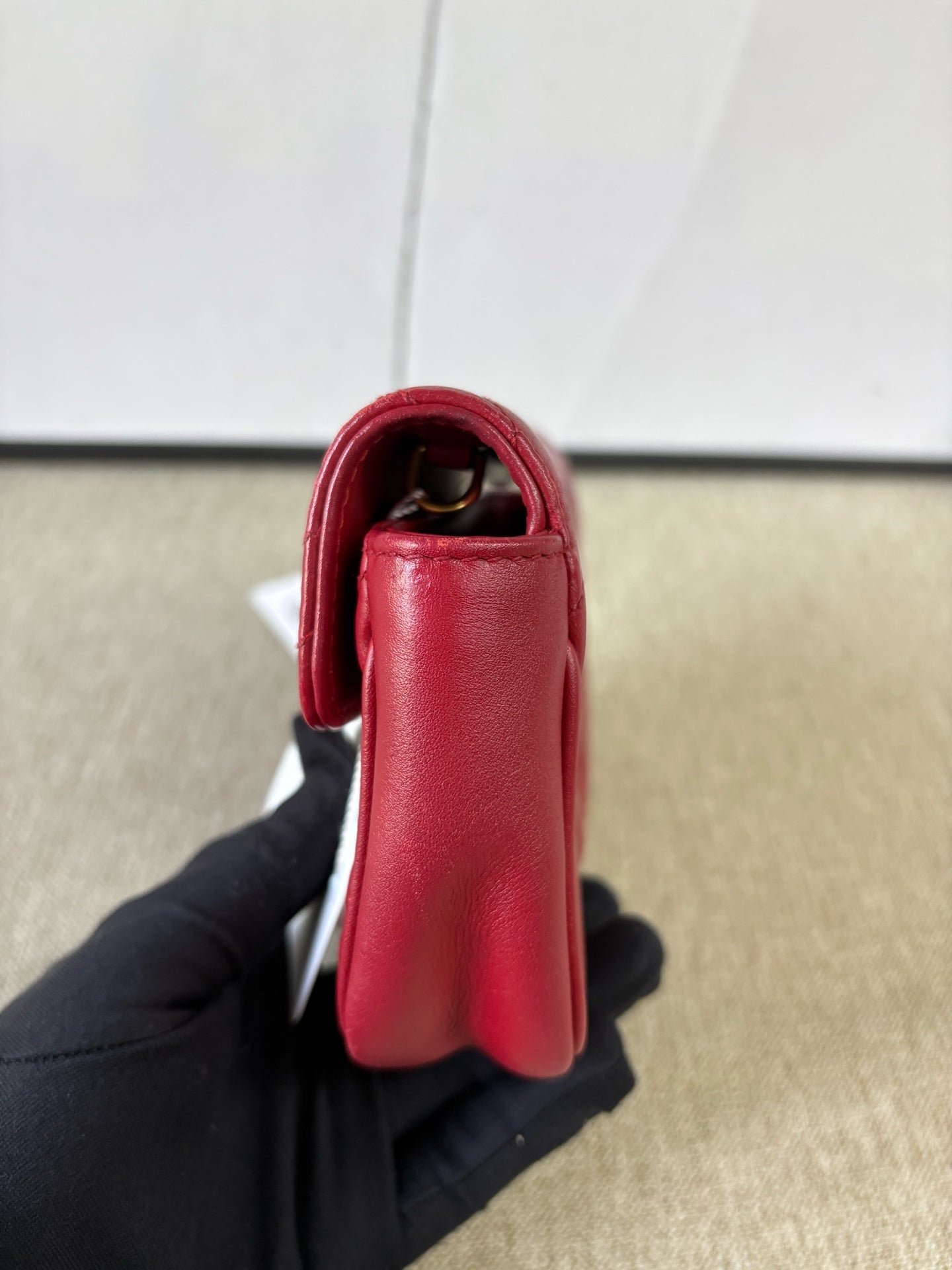 Gucci - GG Marmont Mini Chain Bag - Leather - Red - (mini)