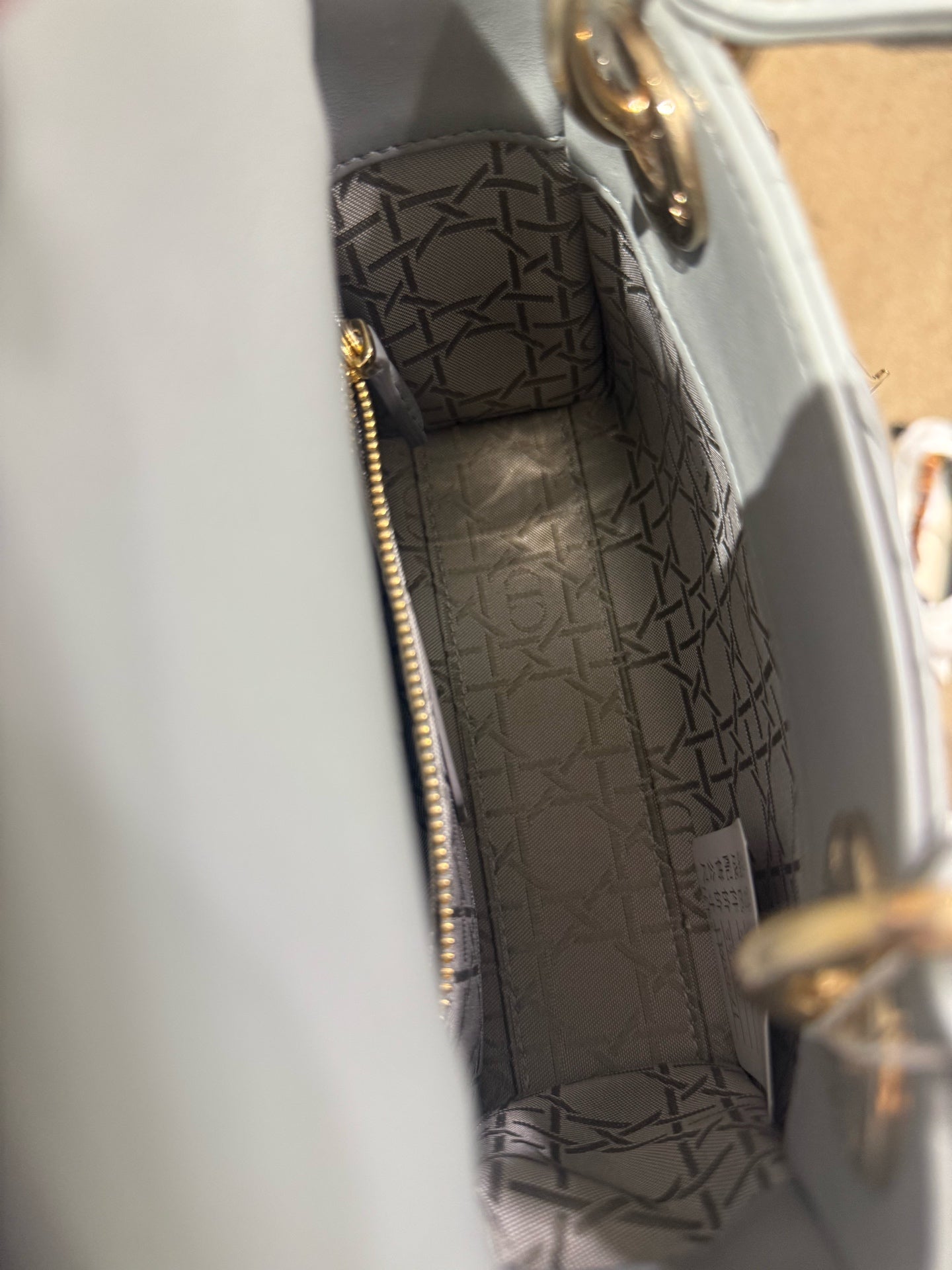 Dior - Lady Dior Mini - Lambskin leather - Grey with Gold-Tone Hardware - (mini)