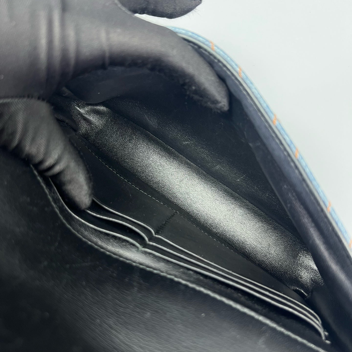 Balenciaga - BB Monogram Shoulder Bag L6681 - Denim with leather trim - Blue - (small)