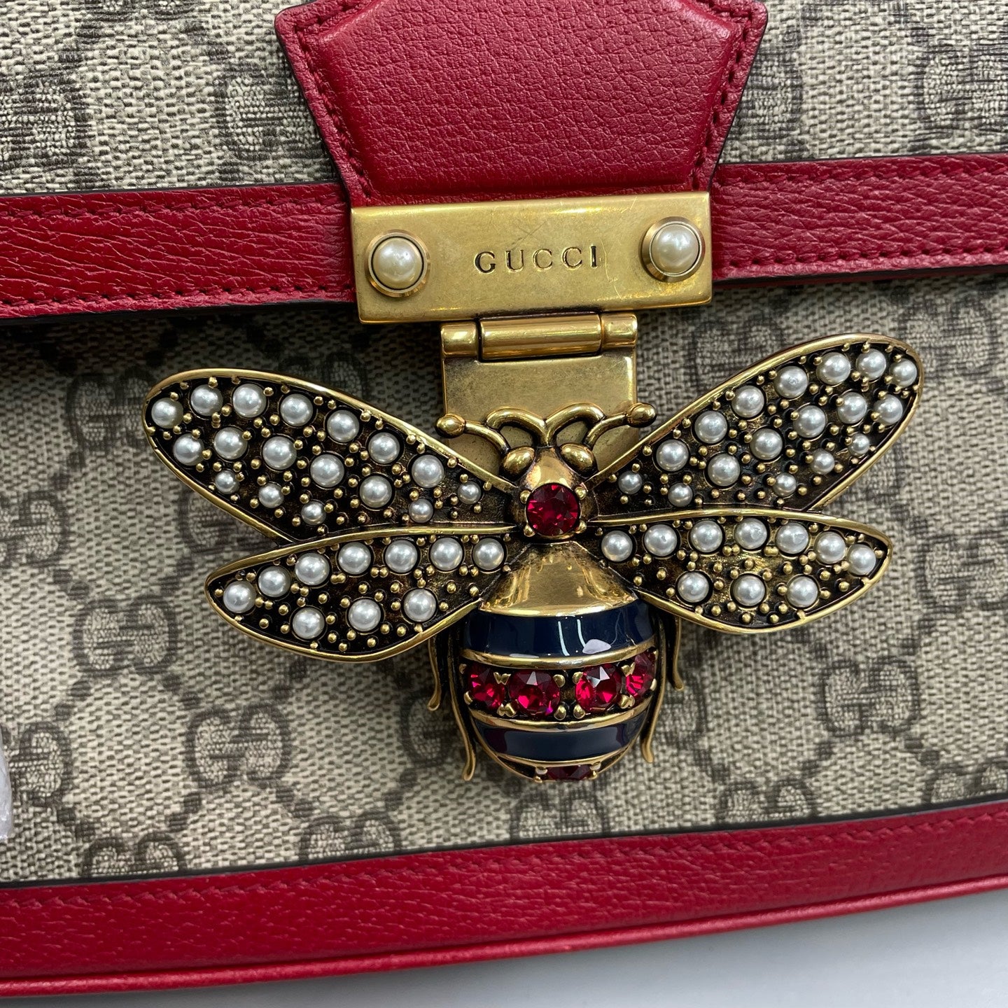 Gucci - Queen Margaret GG Supreme Shoulder Bag - GG Supreme canvas and grained leather - Multicolour - (small)