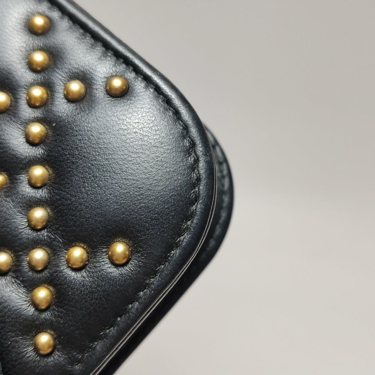 Dior - Studded Flap Bag - Leather - Black - (mini)