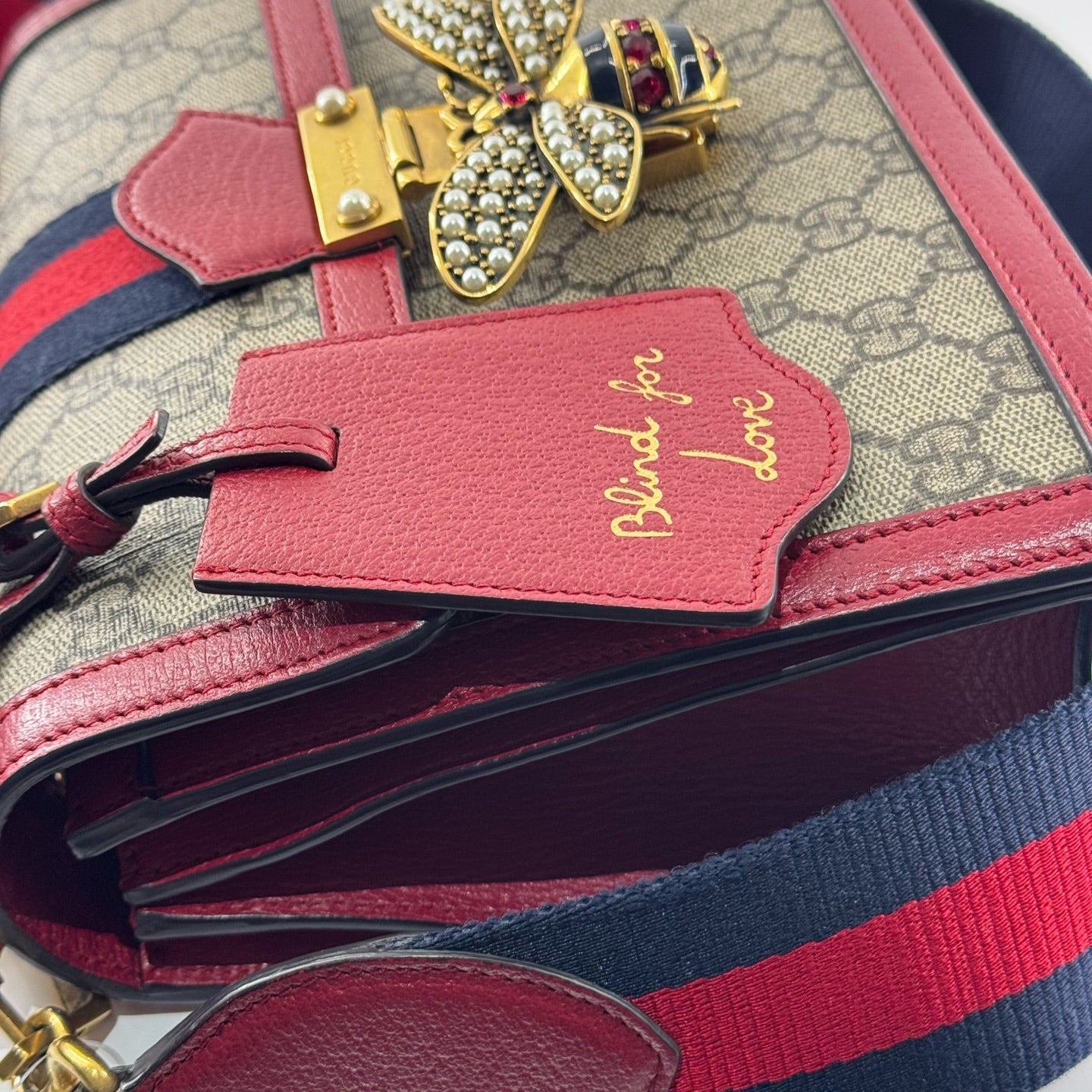 Gucci - Queen Margaret Top Handle Bag - GG Supreme canvas with leather trim - Red - (Small)