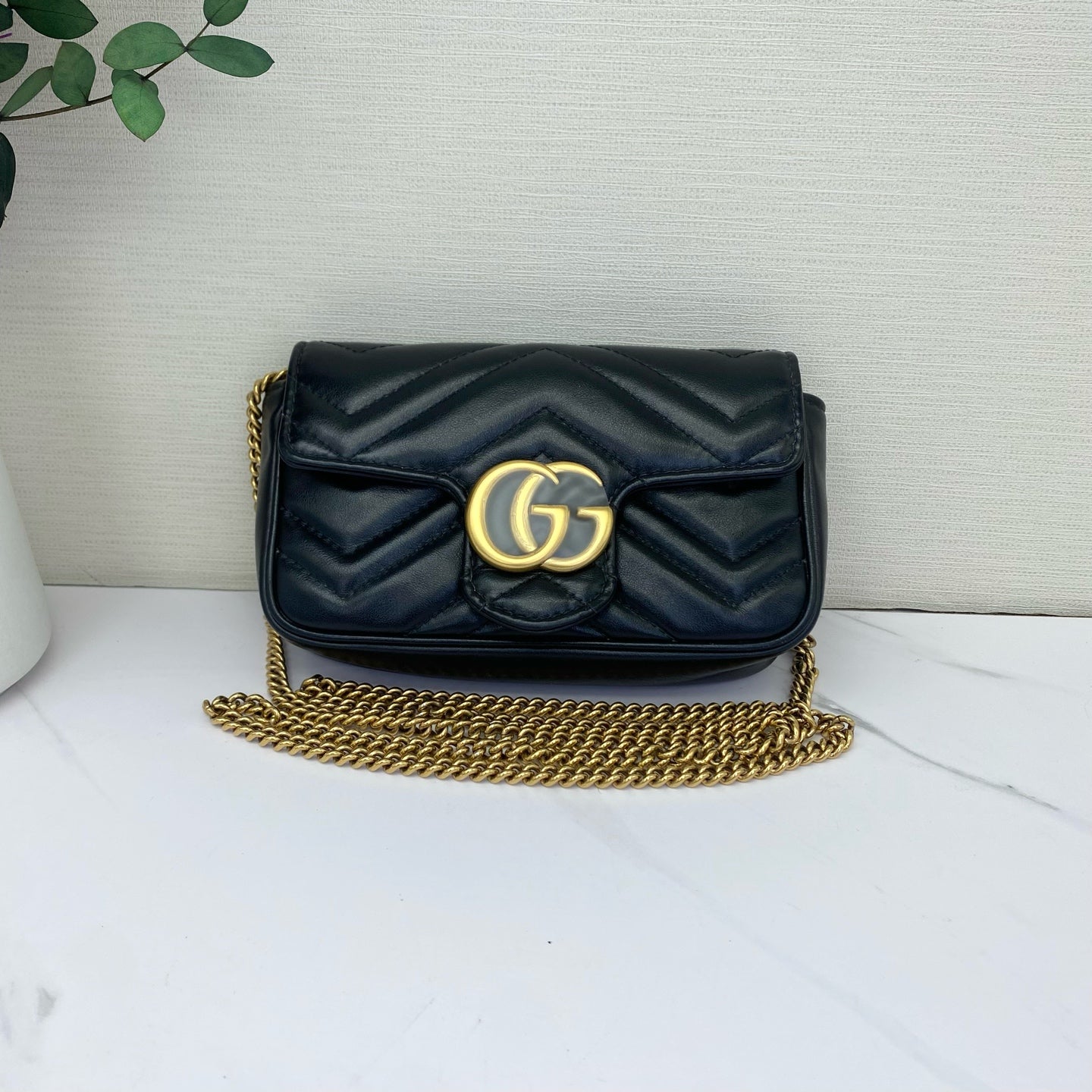 Gucci - Marmont Mini Shoulder Bag - Leather - Black - (mini)