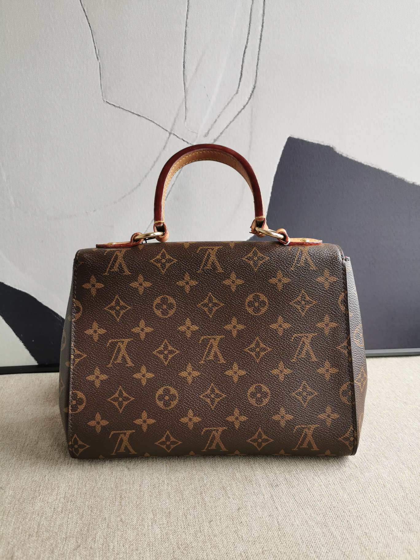 Louis Vuitton - Cluny BB - Louis Vuitton Monogram coated canvas with natural cowhide leather trim and fuchsia textile lining - Brown - (Small)