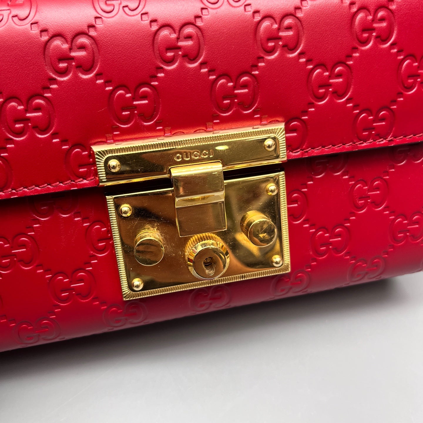 Gucci - Padlock Chain Bag - Leather - Red - (mini)