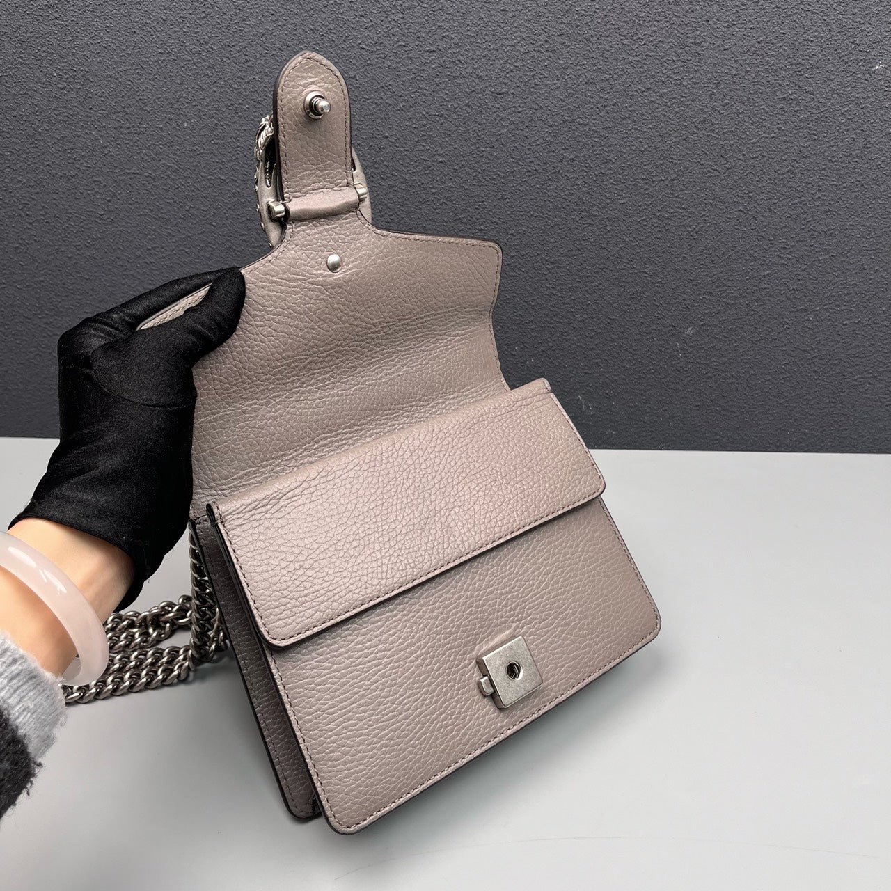 Gucci - Dionysus Small Chain Bag - Leather - Grey - (Small)