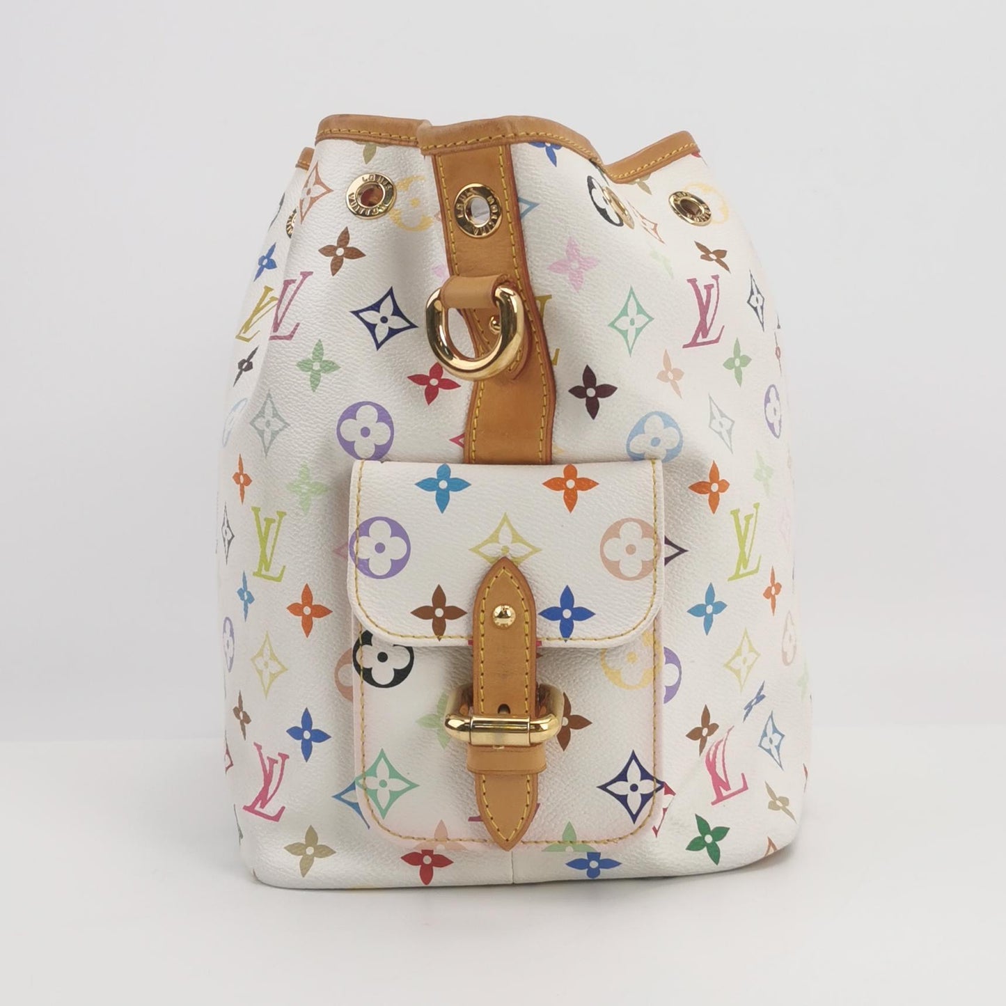 Louis Vuitton - Monogram Multicolore Bucket Bag - Coated canvas with vachetta leather trim - White - (Medium)