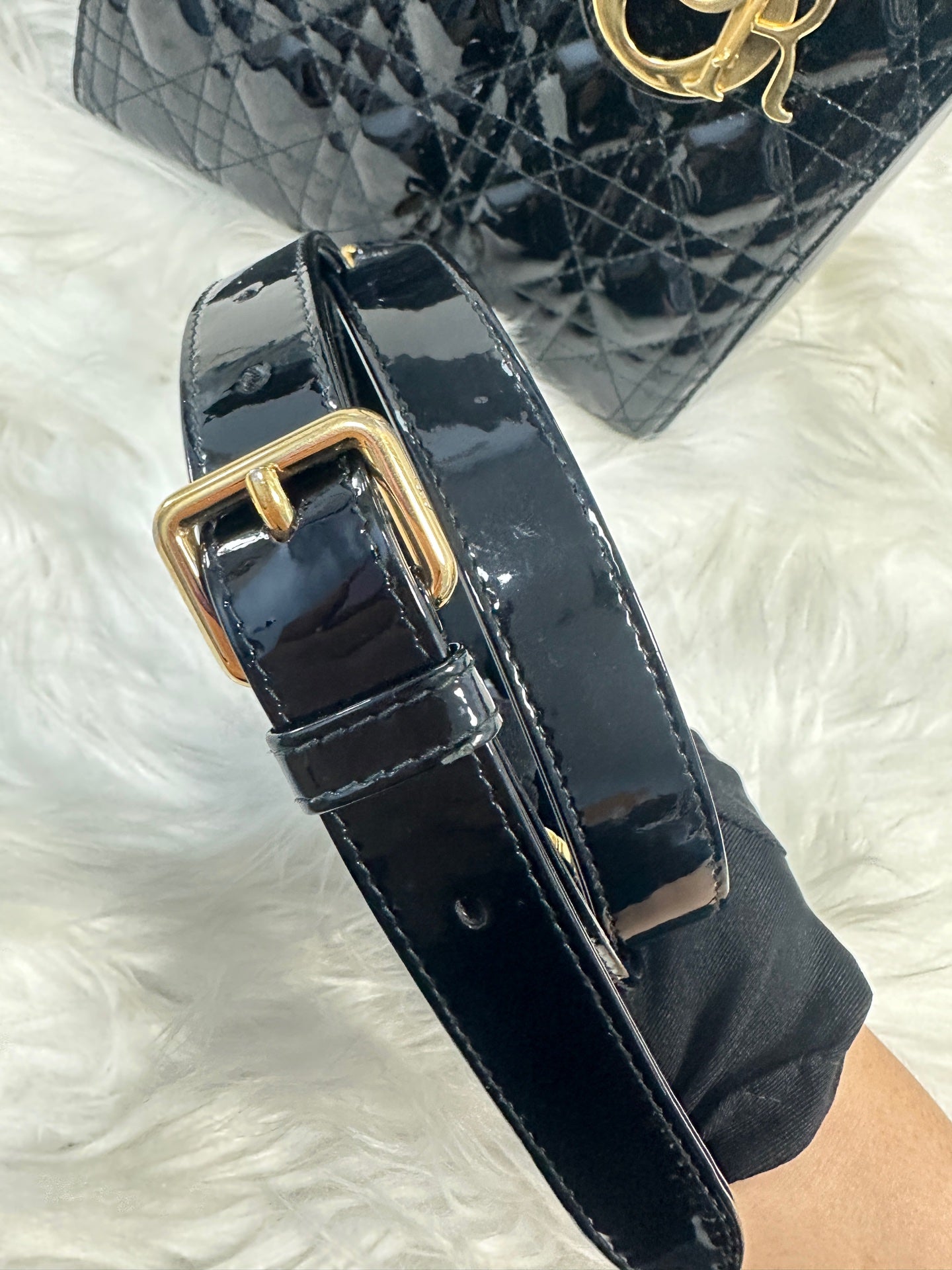 Dior - Lady Dior Medium - Patent leather - Black - (medium)