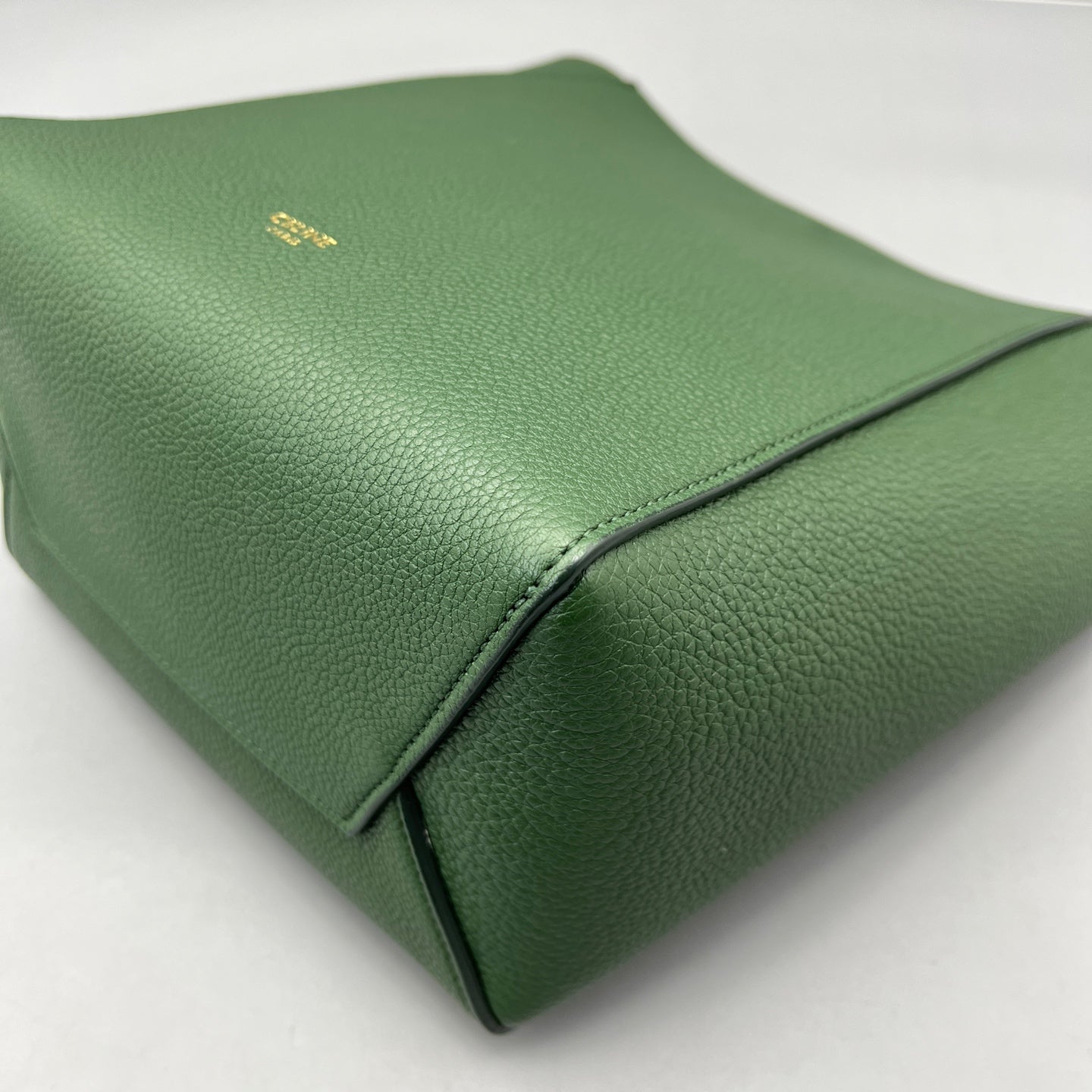 Celine - Bucket Bag - Grained leather - Ink Green - (medium)