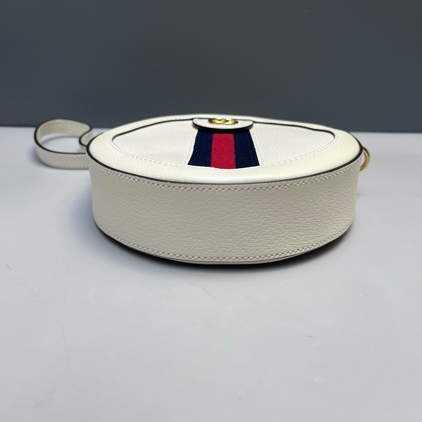 Gucci - Ophidia Round Mini Chain Bag - Grained leather - White - (mini)