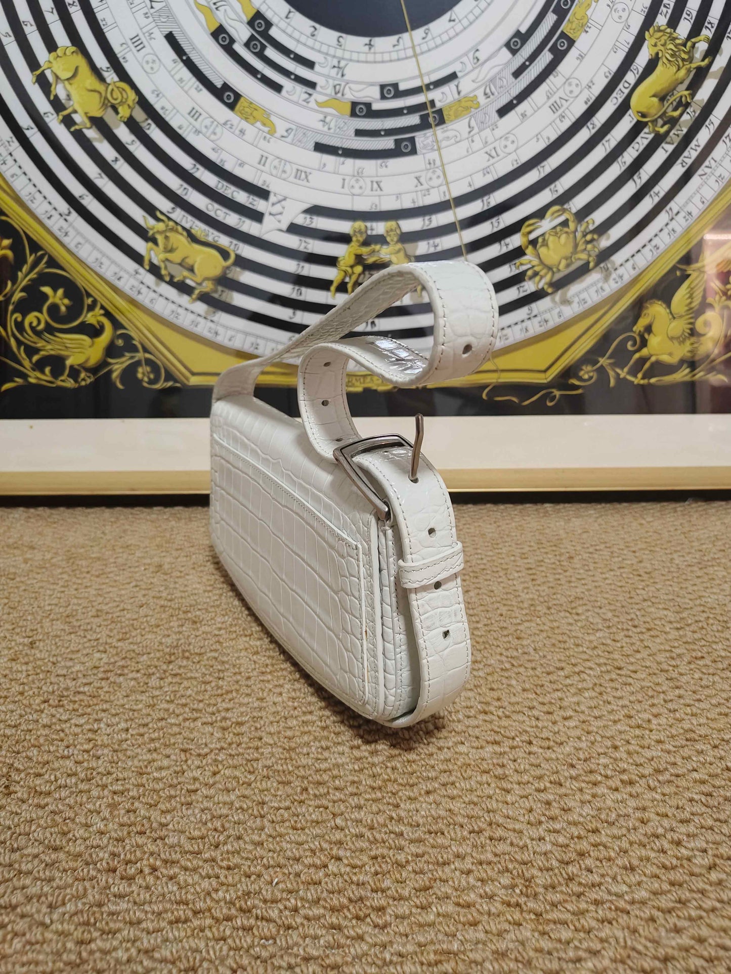 Balenciaga - Ghost Shoulder Bag - Exotic leathers - Crocodile - White - (small)