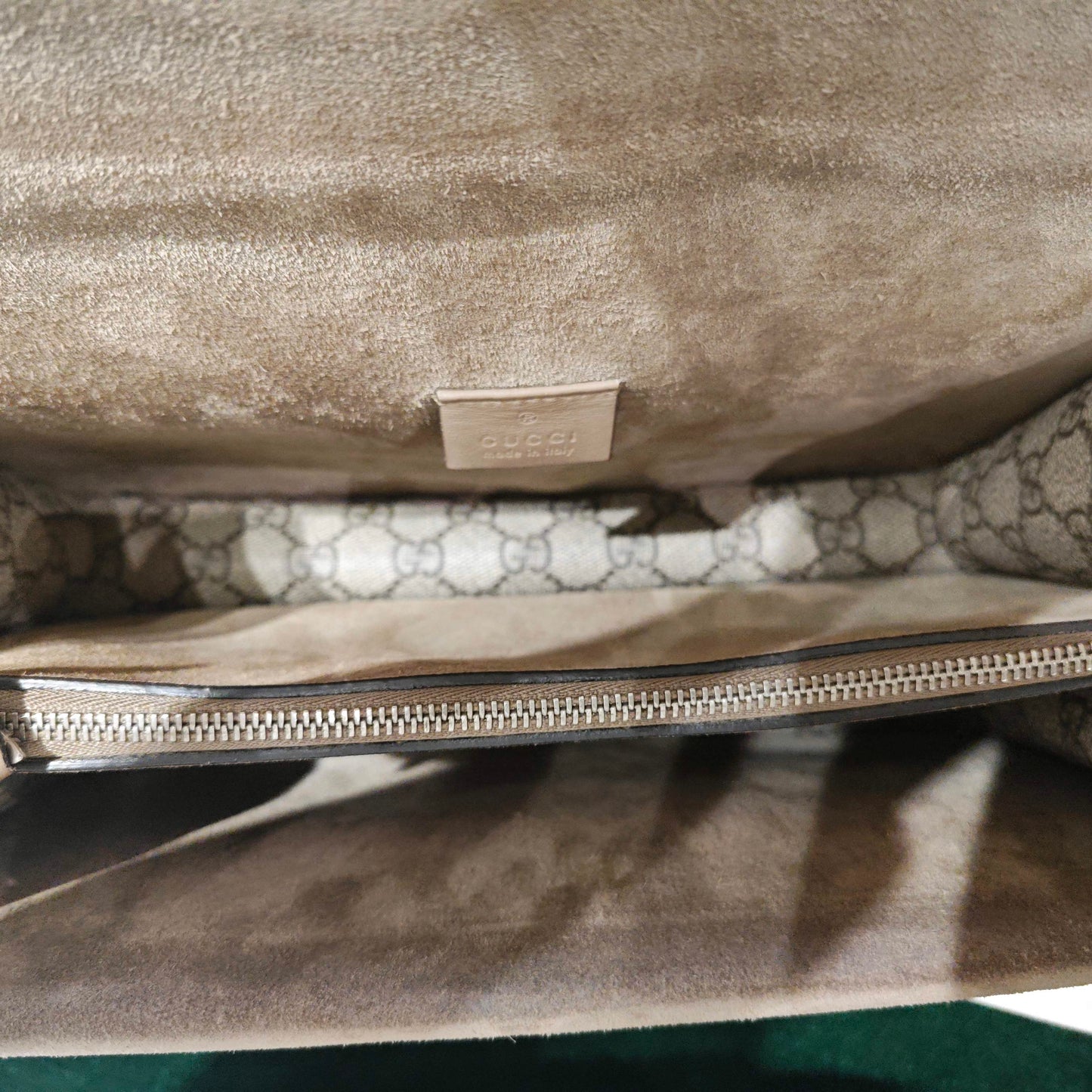 Gucci - Dionysus Shoulder Bag - GG Supreme coated canvas with suede and leather trim - Camel - (Medium)