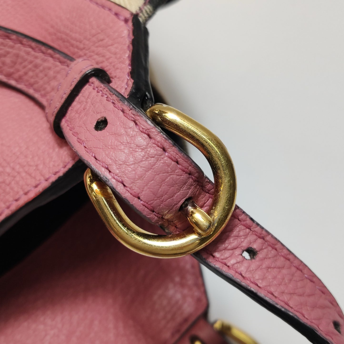 Burberry - House Check Leather Tote Bag - Leather and canvas - Pink - (medium)