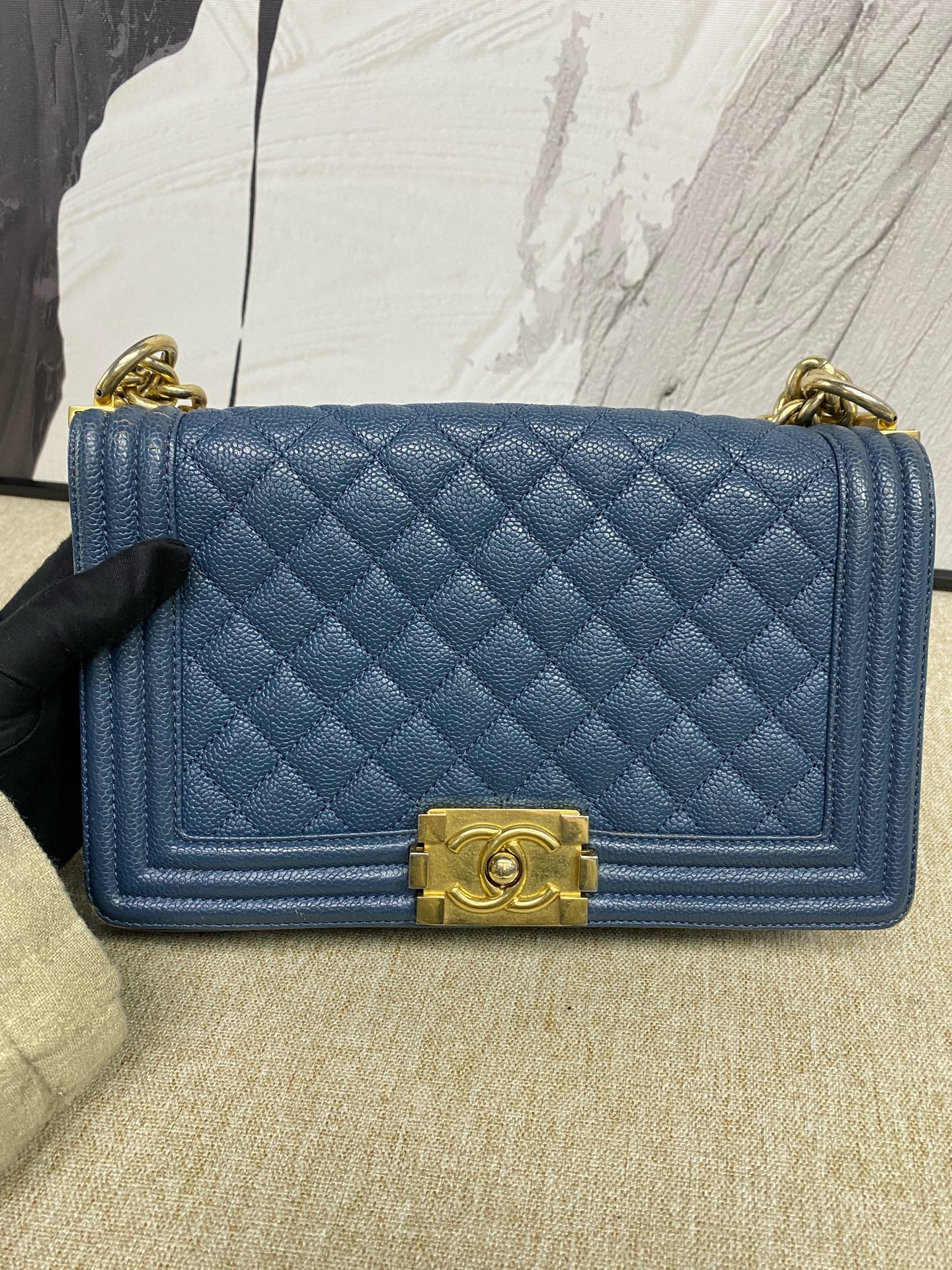 Chanel - Le Boy Medium - Caviar leather - Blue - (Medium)