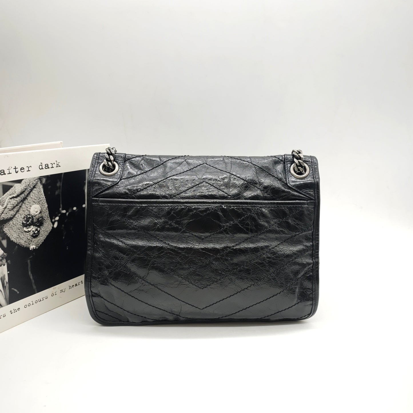 Saint Laurent - Niki Medium - Distressed waxed leather - Black - (medium)