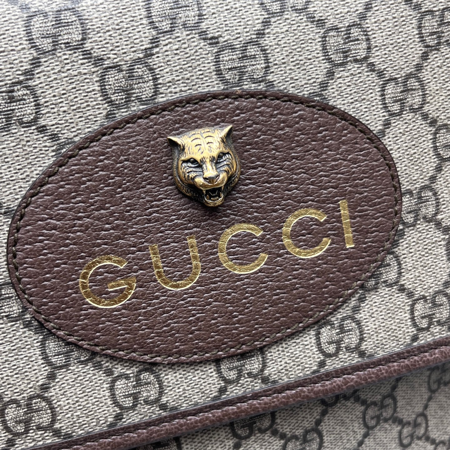 Gucci - Dionysus Messenger Bag - GG Supreme canvas with leather trim - Beige - (Large)