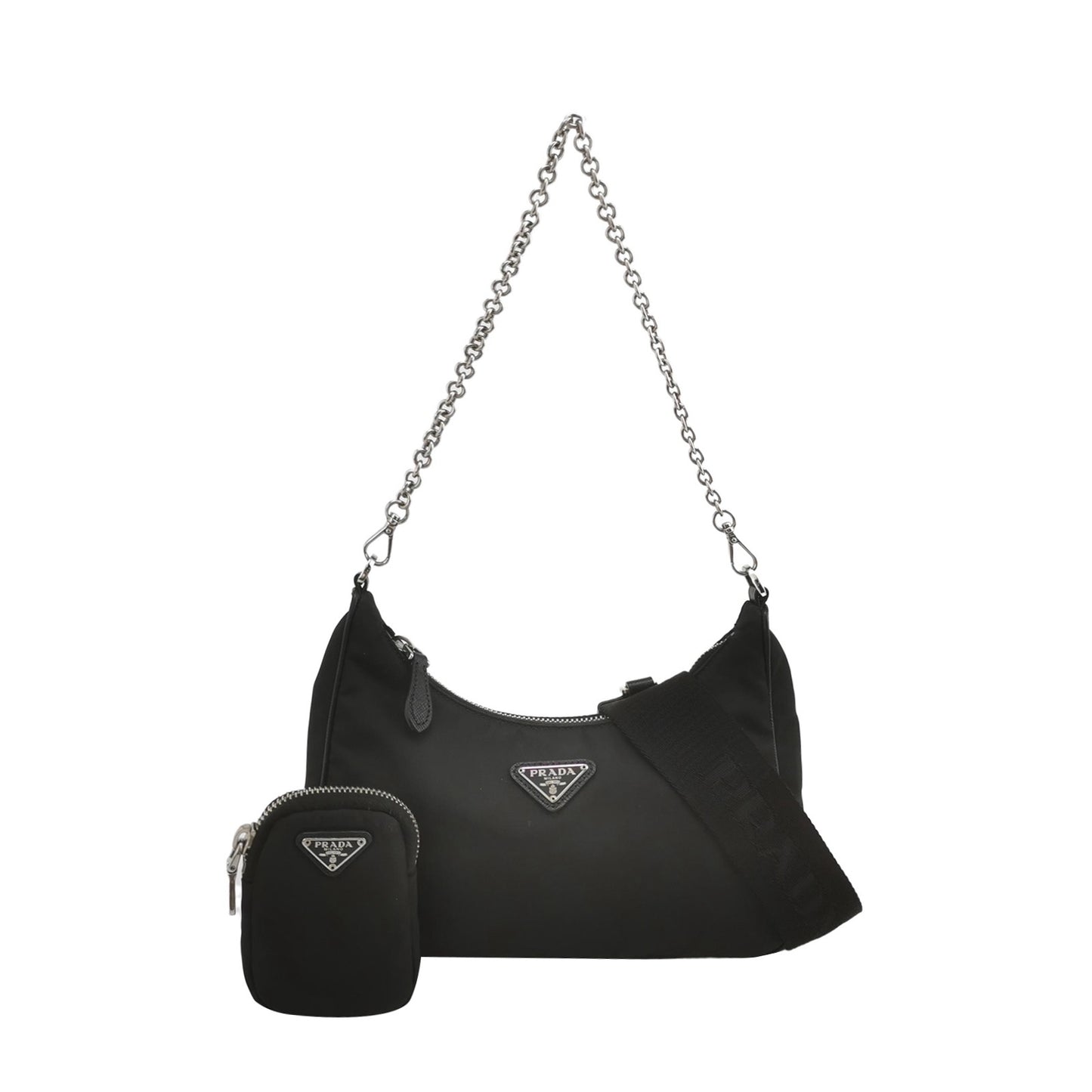 Prada - Re-Edition 2005 Shoulder Bag (1NE204_R064_F0632) - Re-Nylon fabric and Saffiano leather - Black - (Small)