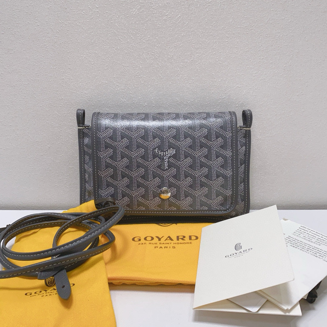 Goyard - Plumet - Goyardine canvas with leather trim - Grey - (small)