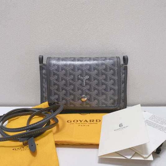 Goyard - Plumet - Goyardine canvas with leather trim - Grey - (small)