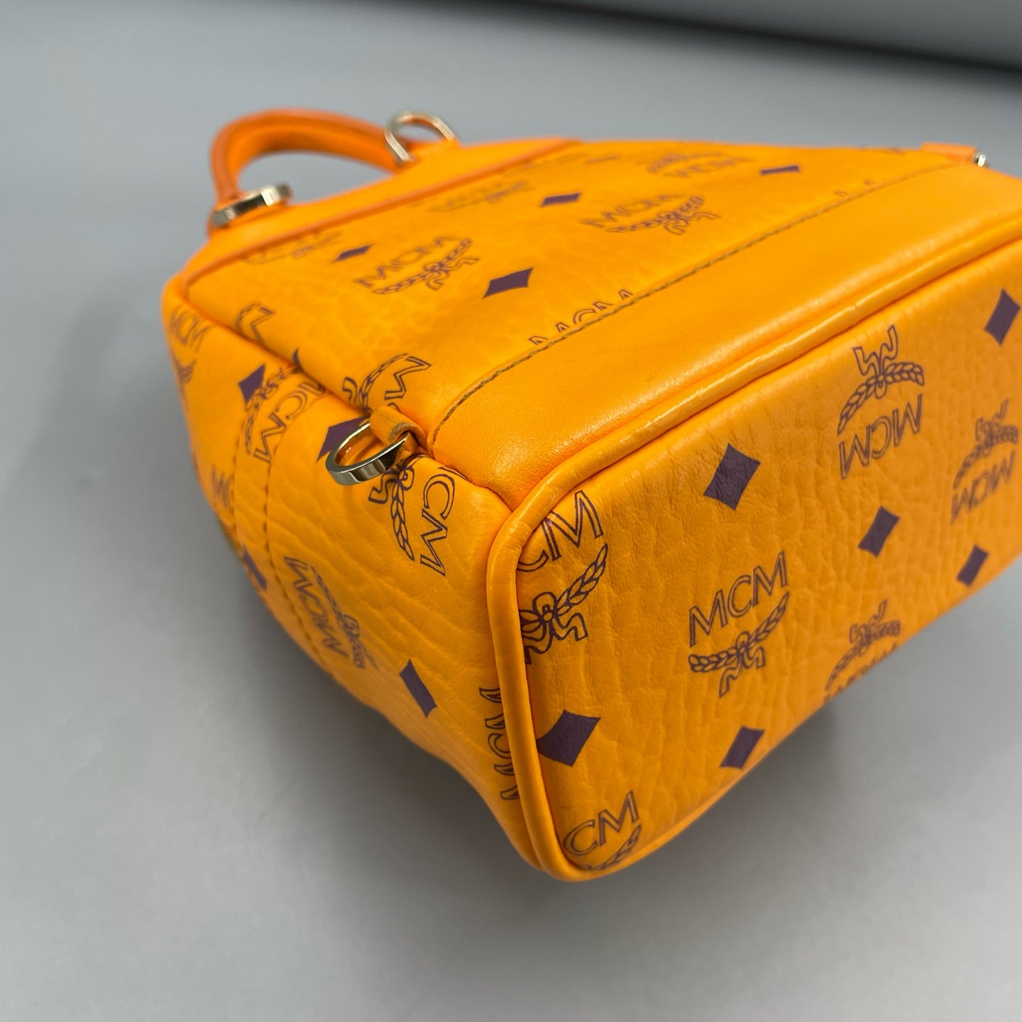 MCM - Stark Mini Backpack - Visetos coated canvas with leather trim - Orange - (mini)