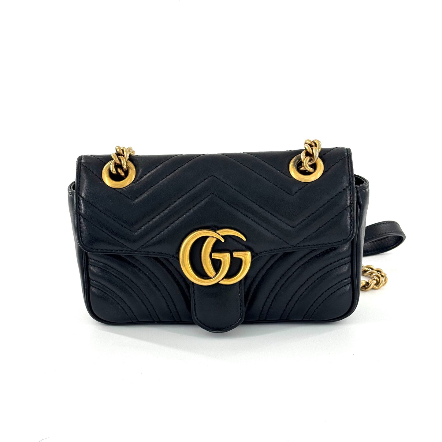 Gucci - GG Marmont Matelassé Mini Bag - Leather - Black - (Mini)