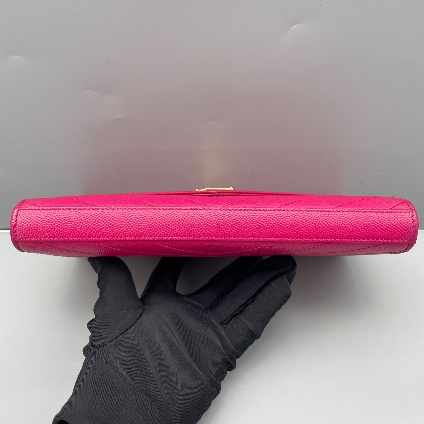 Saint Laurent - Monogram Envelope Chain Bag - Grained calfskin leather - Hot Pink with Gold-Tone Hardware - (medium)