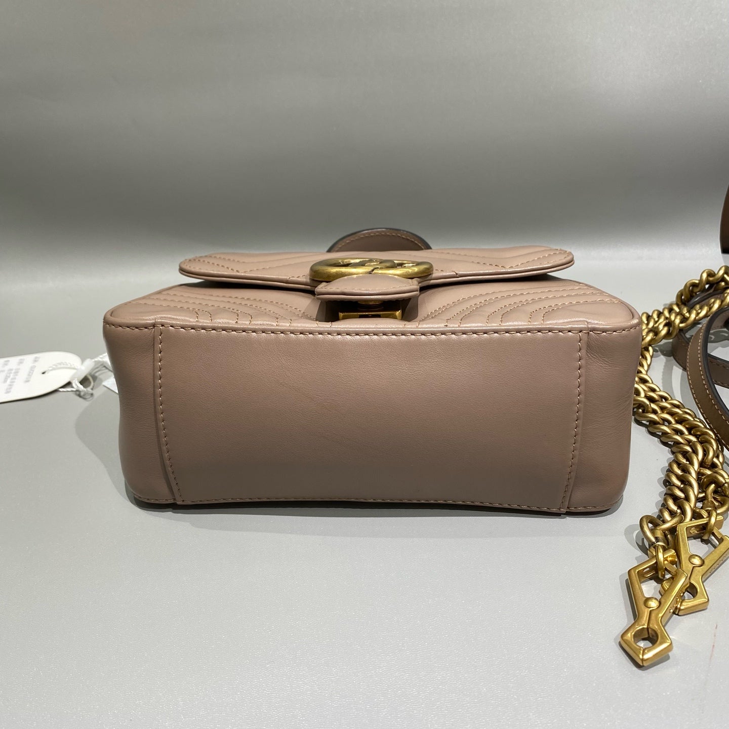 Gucci - GG Marmont Matelassé Top Handle Mini Bag - Leather - Beige - (mini)