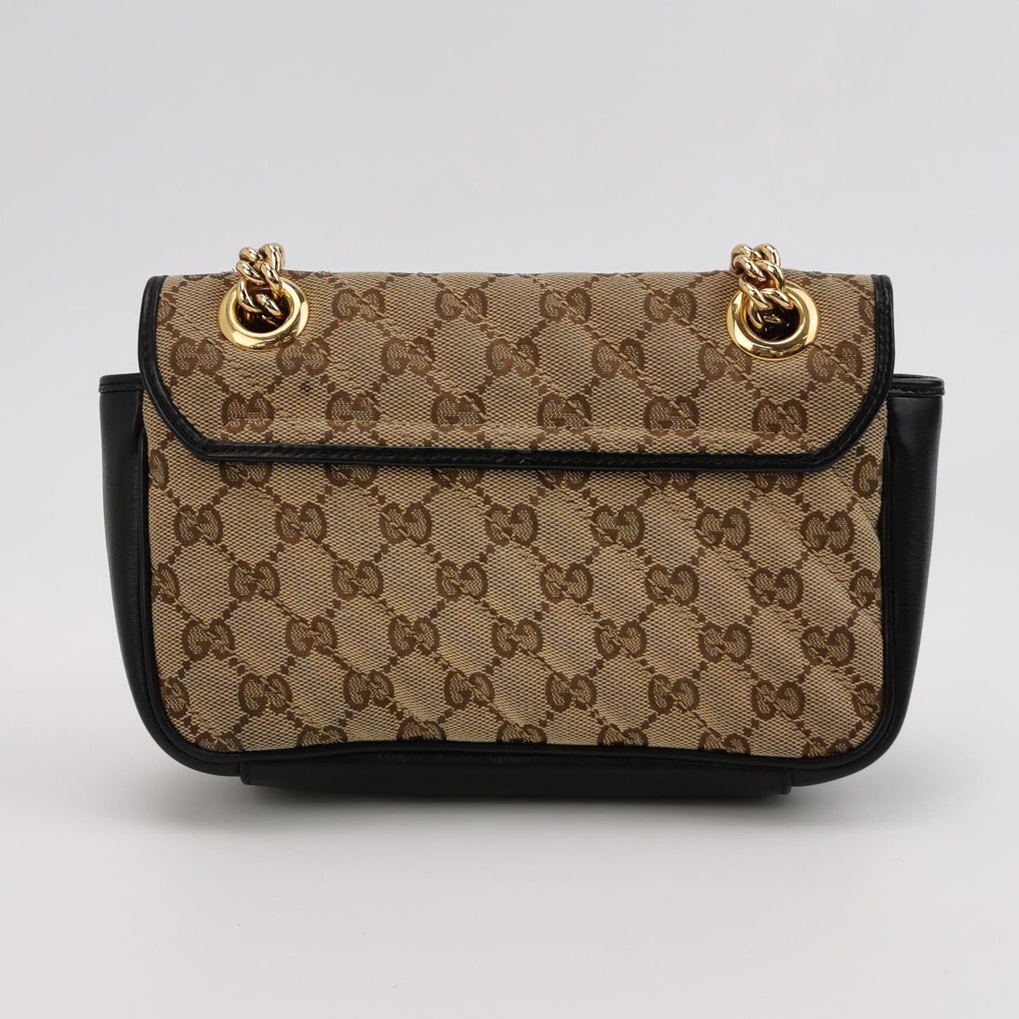 Gucci - Marmont GG Supreme Canvas Chain Shoulder Bag - GG Supreme canvas and leather - Beige, Black, Gold - (small)