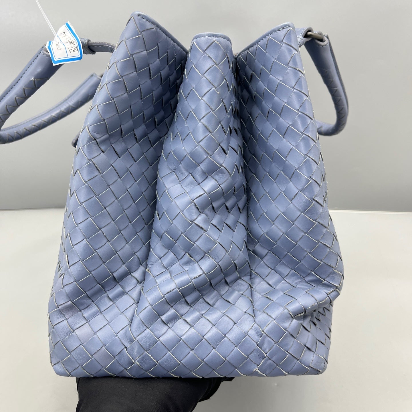 Bottega Veneta - Intrecciato Woven Tote - Intrecciato woven leather - Light Blue - (Large)