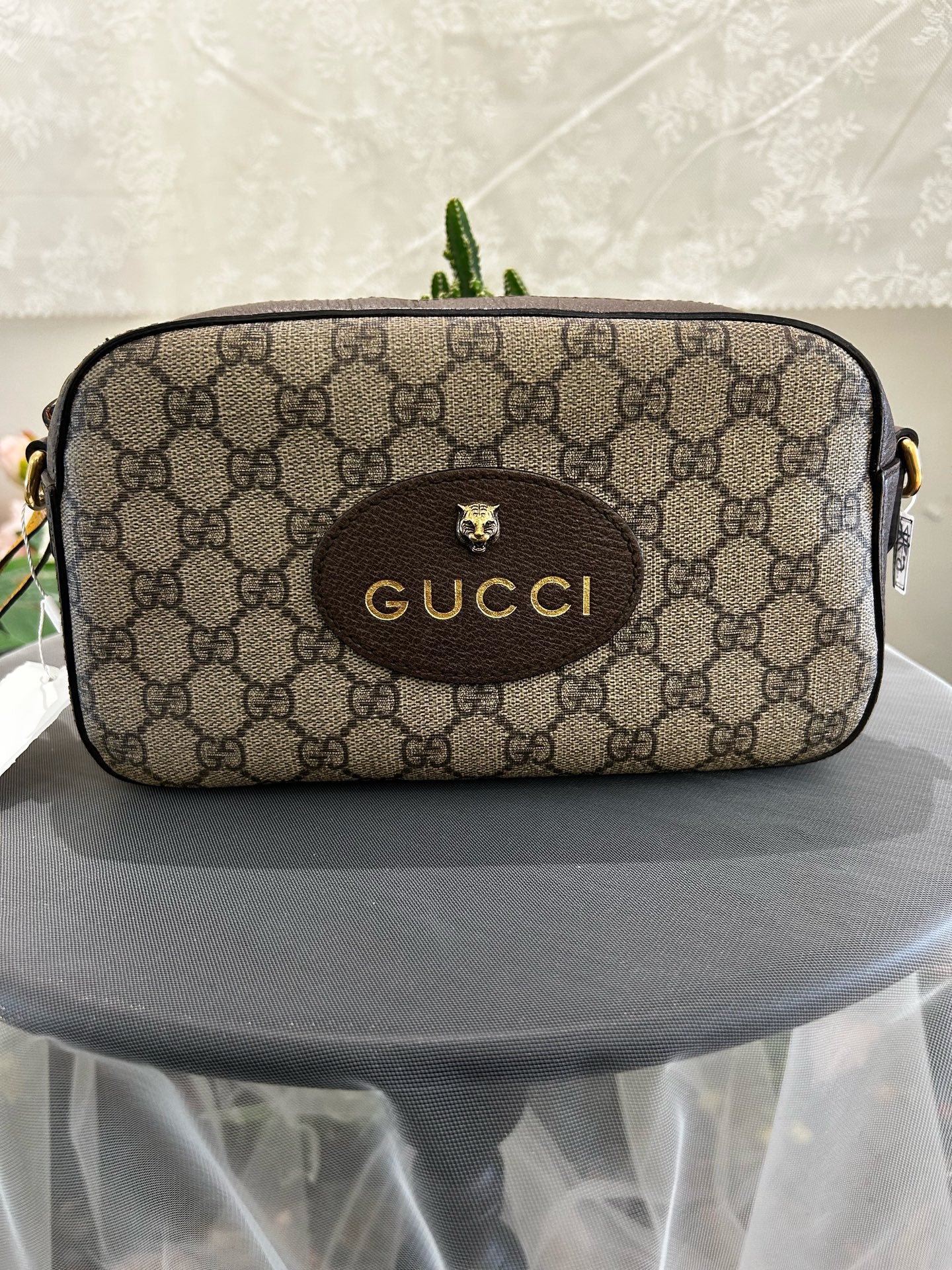 Gucci - Tiger Head Camera Bag - GG Supreme canvas with leather trim - Multicolour - (Small)
