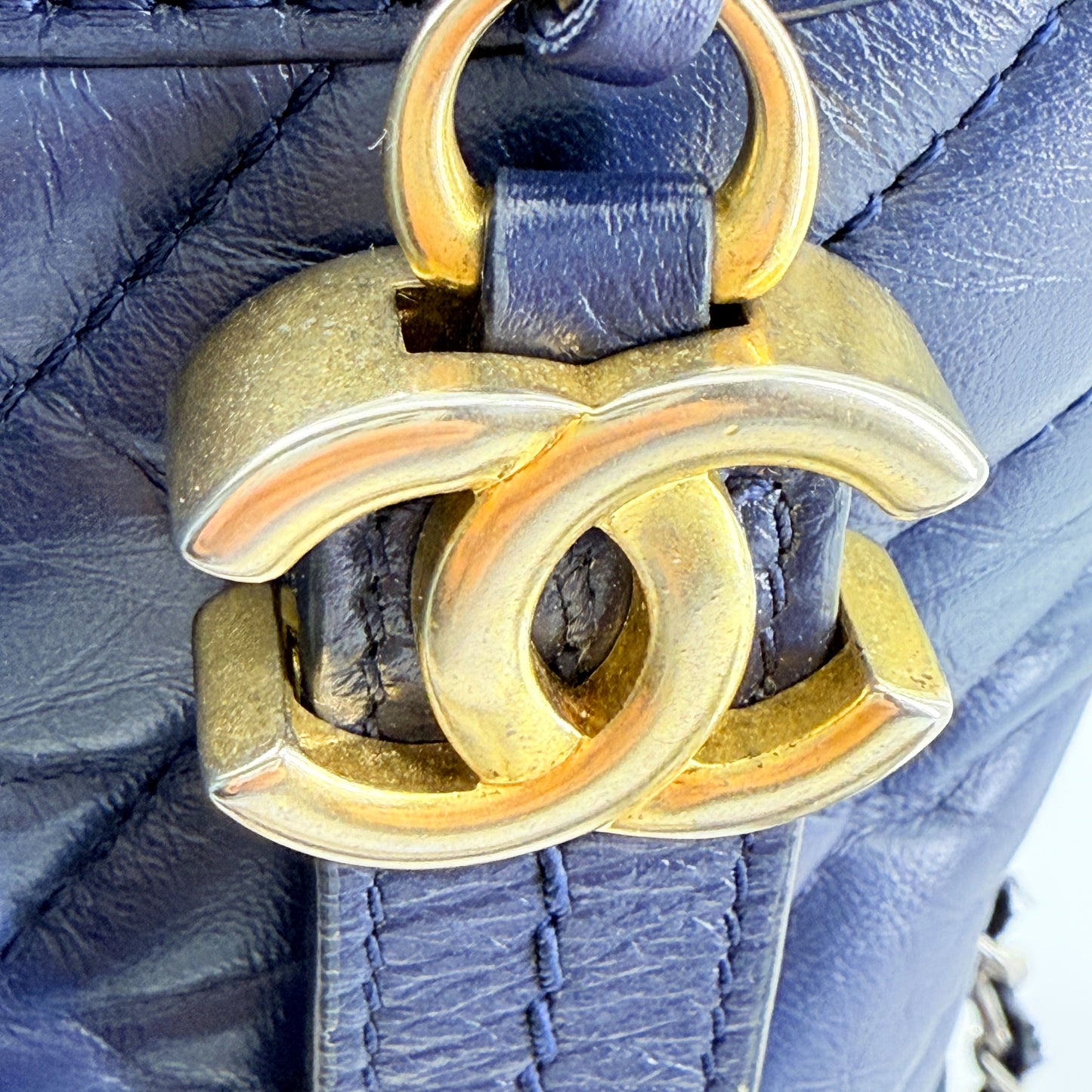 Chanel - Gabrielle Hobo Bag - Aged calfskin leather - Blue - (Small)
