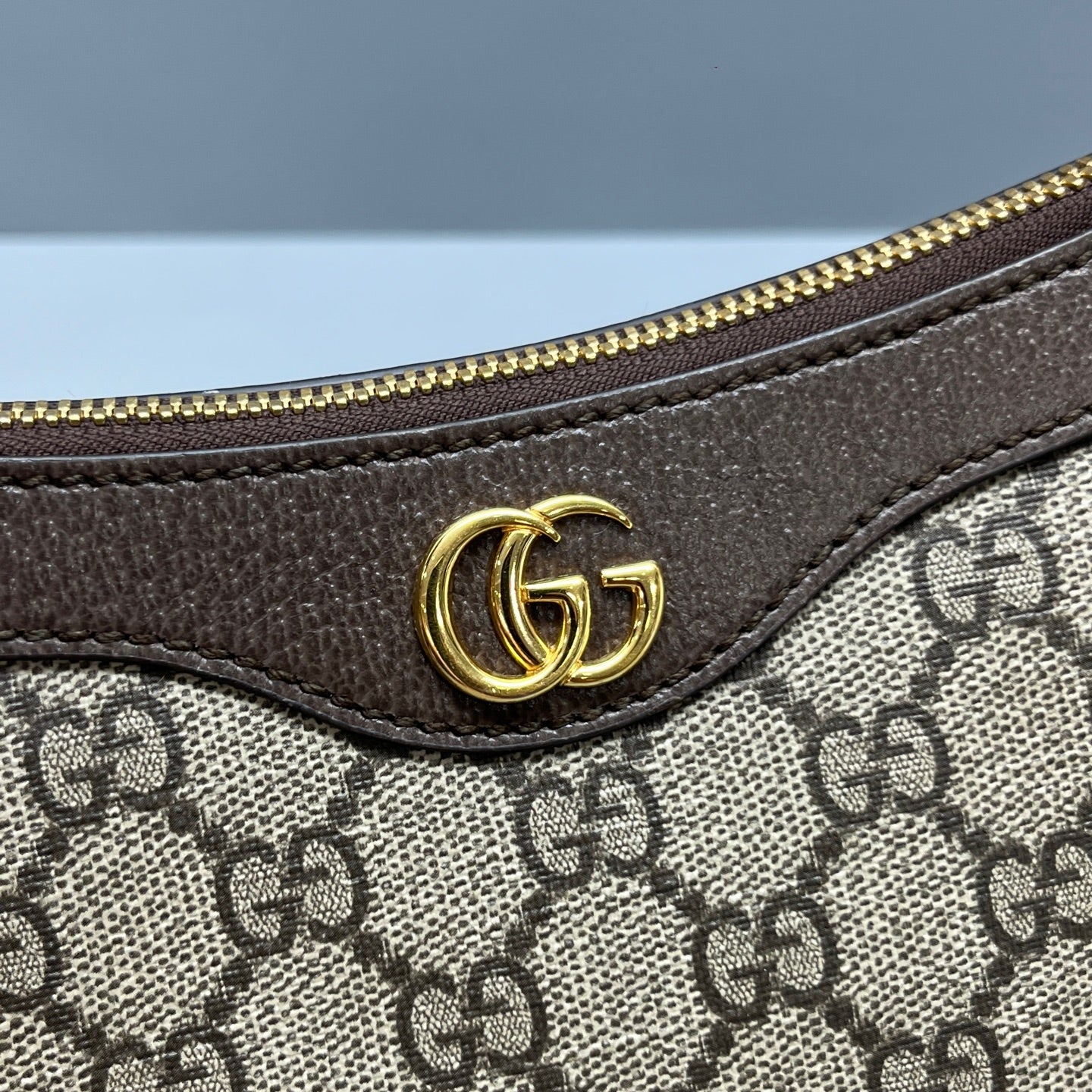 Gucci - Ophidia Series Shoulder Bag - GG Supreme canvas with leather trim - Brown - (small)