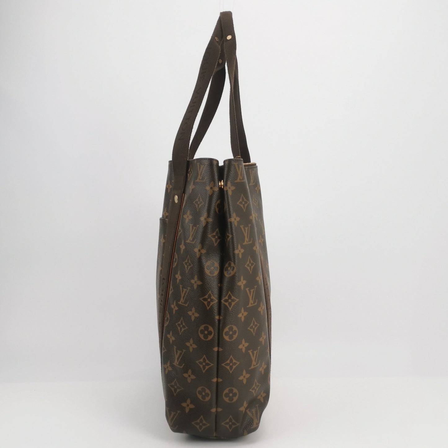 Louis Vuitton - Monogram Canvas Vertical Tote - Monogram coated canvas with natural cowhide leather trim and textile straps - Brown - (Medium)