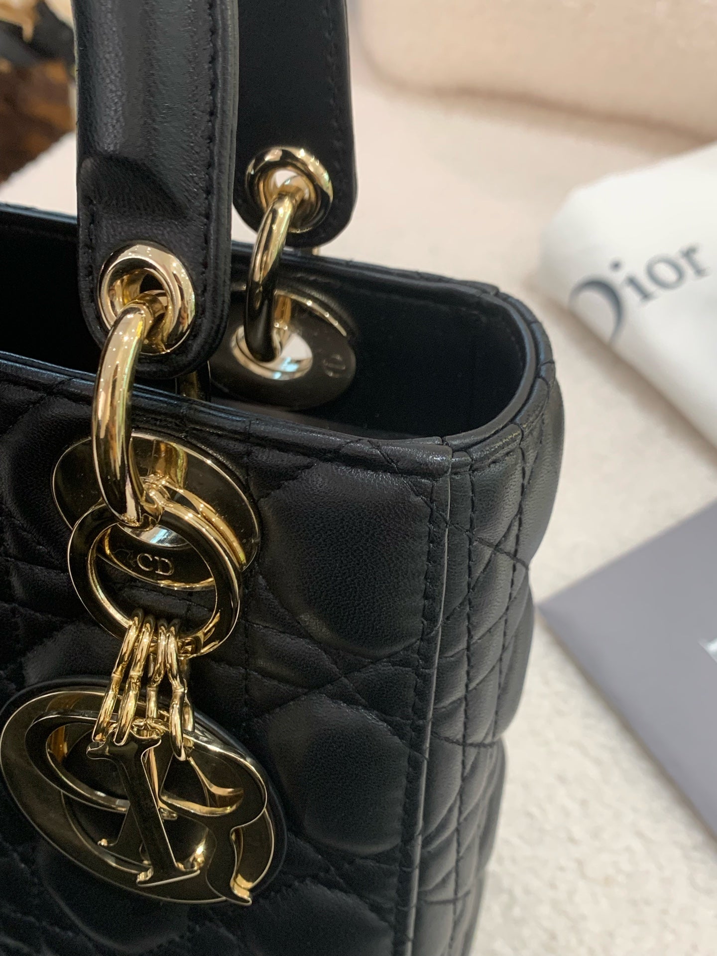 Dior - Lady Dior Small - Lambskin leather - Black - (Small)