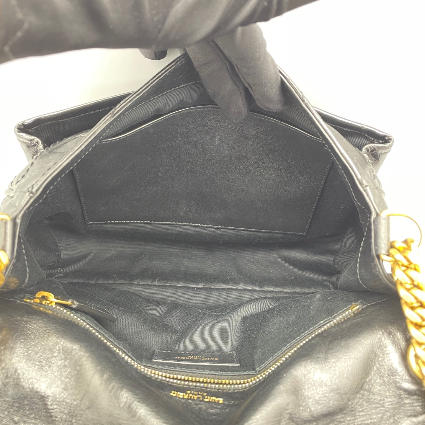 Saint Laurent - Niki - Crinkled leather - Black - (medium)