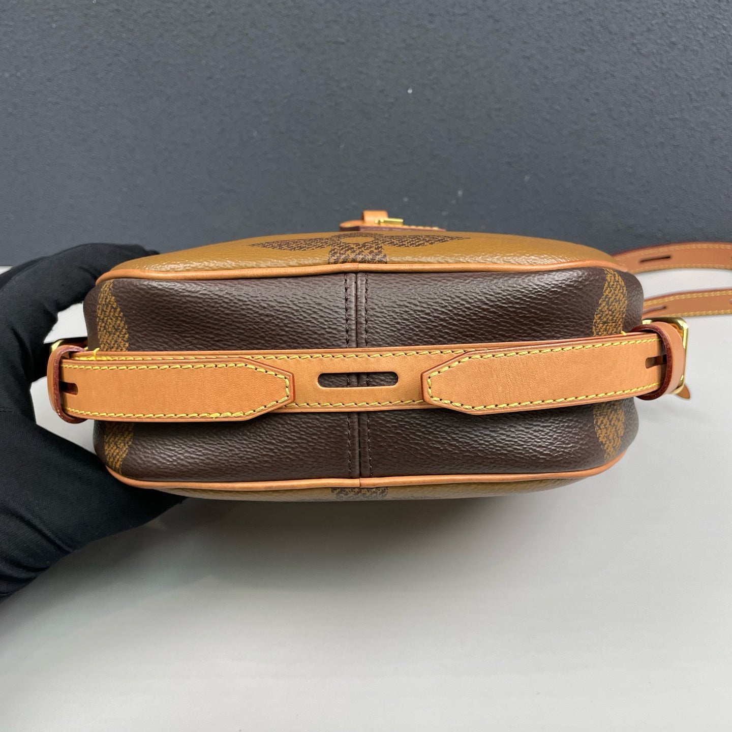 Louis Vuitton - Boîte Chapeau Souple - Monogram Giant Reverse coated canvas and Vachetta leather - Brown - (Small)