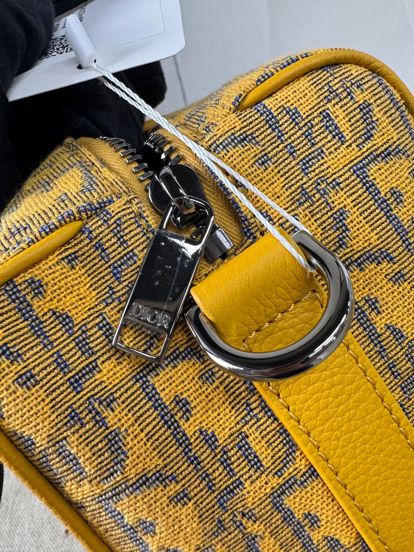 Dior - Lingot 22 Oblique Duffle Bag - Embroidered Dior Oblique canvas with grain leather trim - Yellow - (small)