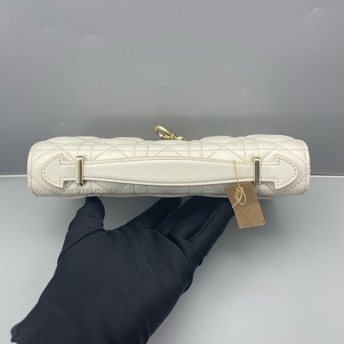 Dior - Lady Dior WOC with Pearl Chain - Leather - White - (mini)
