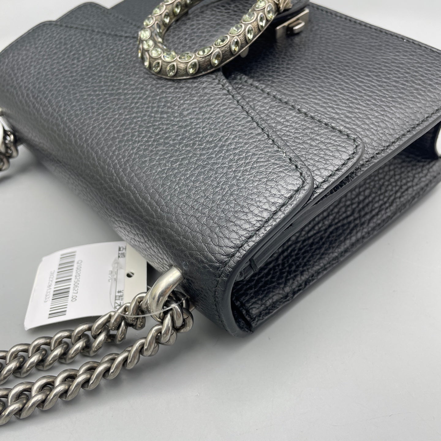 Gucci - Dionysus Mini with Crystal Buckle - Grained leather - Black - (mini)