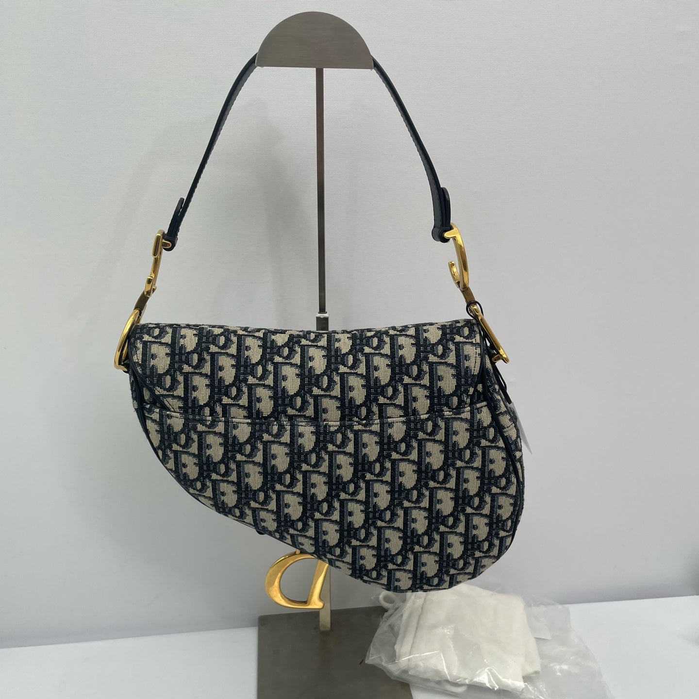 Dior - Saddle bag - Dior Oblique jacquard canvas and leather trim - Blue - (Medium)