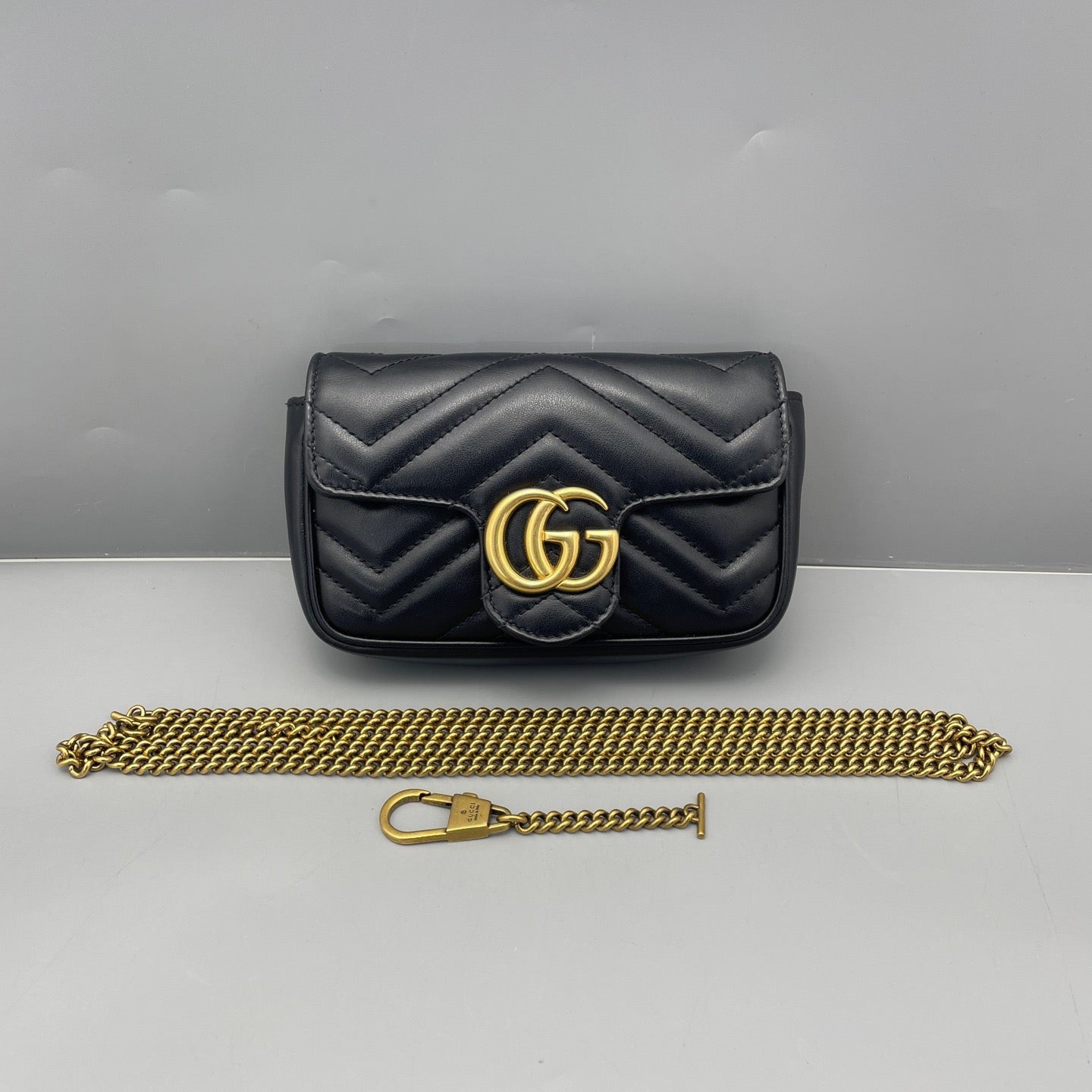 Gucci - GG Marmont Super Mini Bag - Leather - Black - (mini)