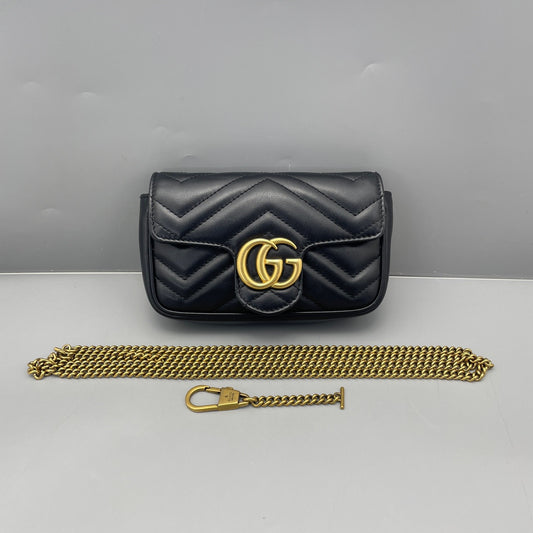 Gucci - GG Marmont Super Mini Bag - Leather - Black - (mini)
