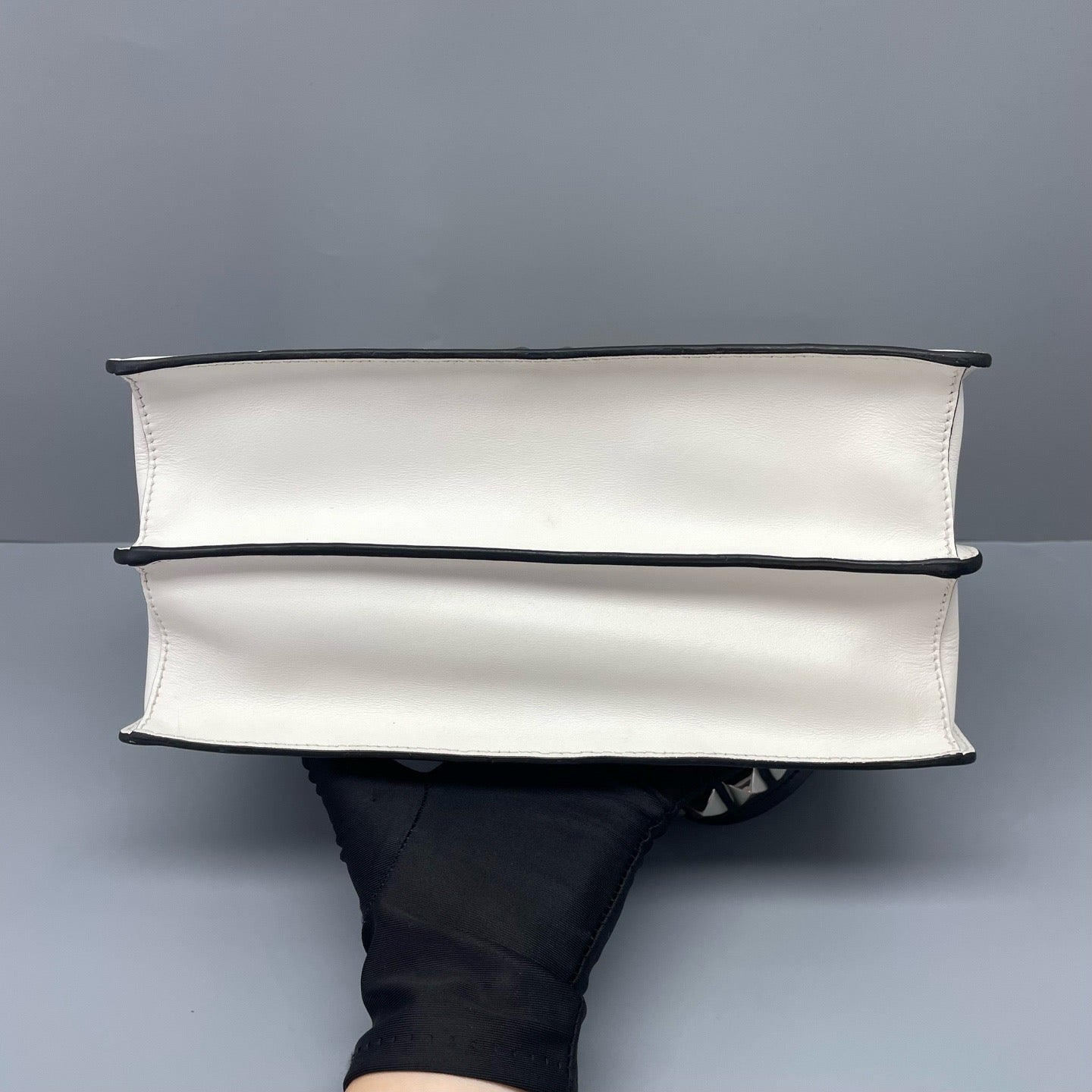 Prada - Studded Flap Bag - Leather - White - (medium)