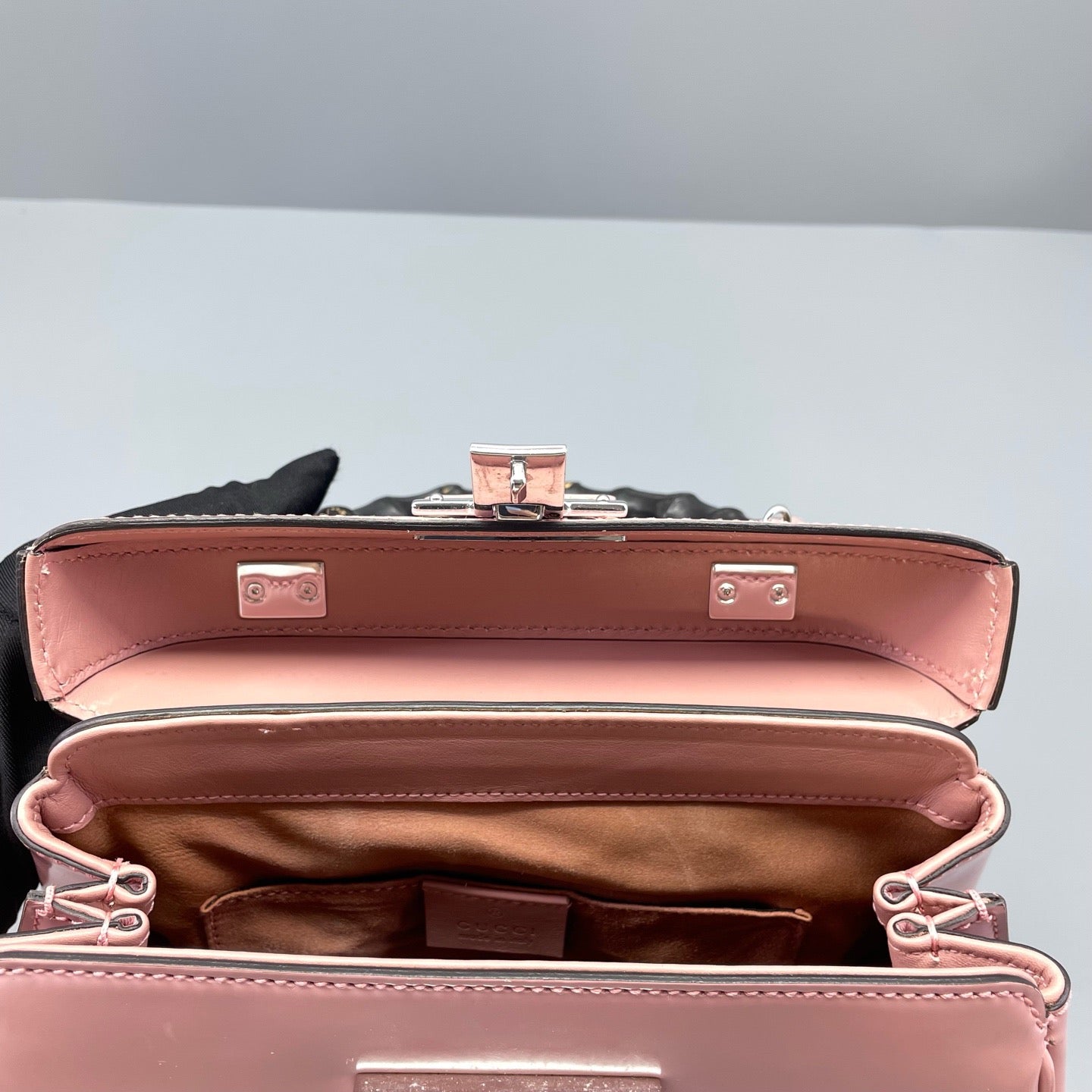 Gucci - Lady Lock Bamboo Top Handle Bag - Glossy leather - Pink - (small)