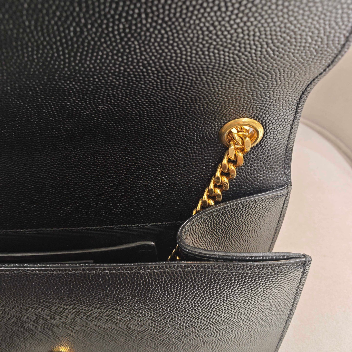 Saint Laurent - Kate - Grained calfskin leather - Black - (small)