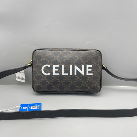Celine - Triomphe Canvas Small Camera Bag - Triomphe coated canvas and calfskin leather - Brown - (Small)