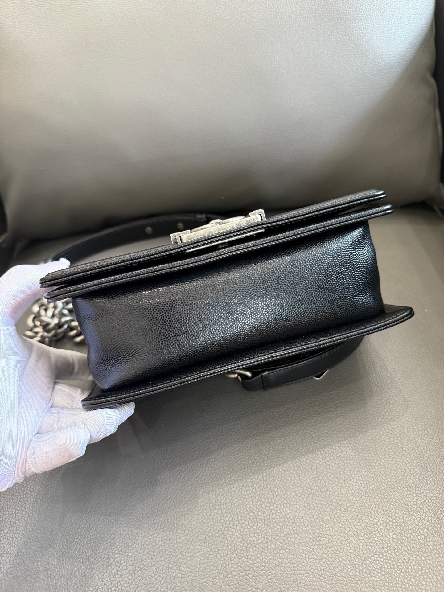 Chanel - Boy Bag Small - Grained calfskin leather - Black - (Small)