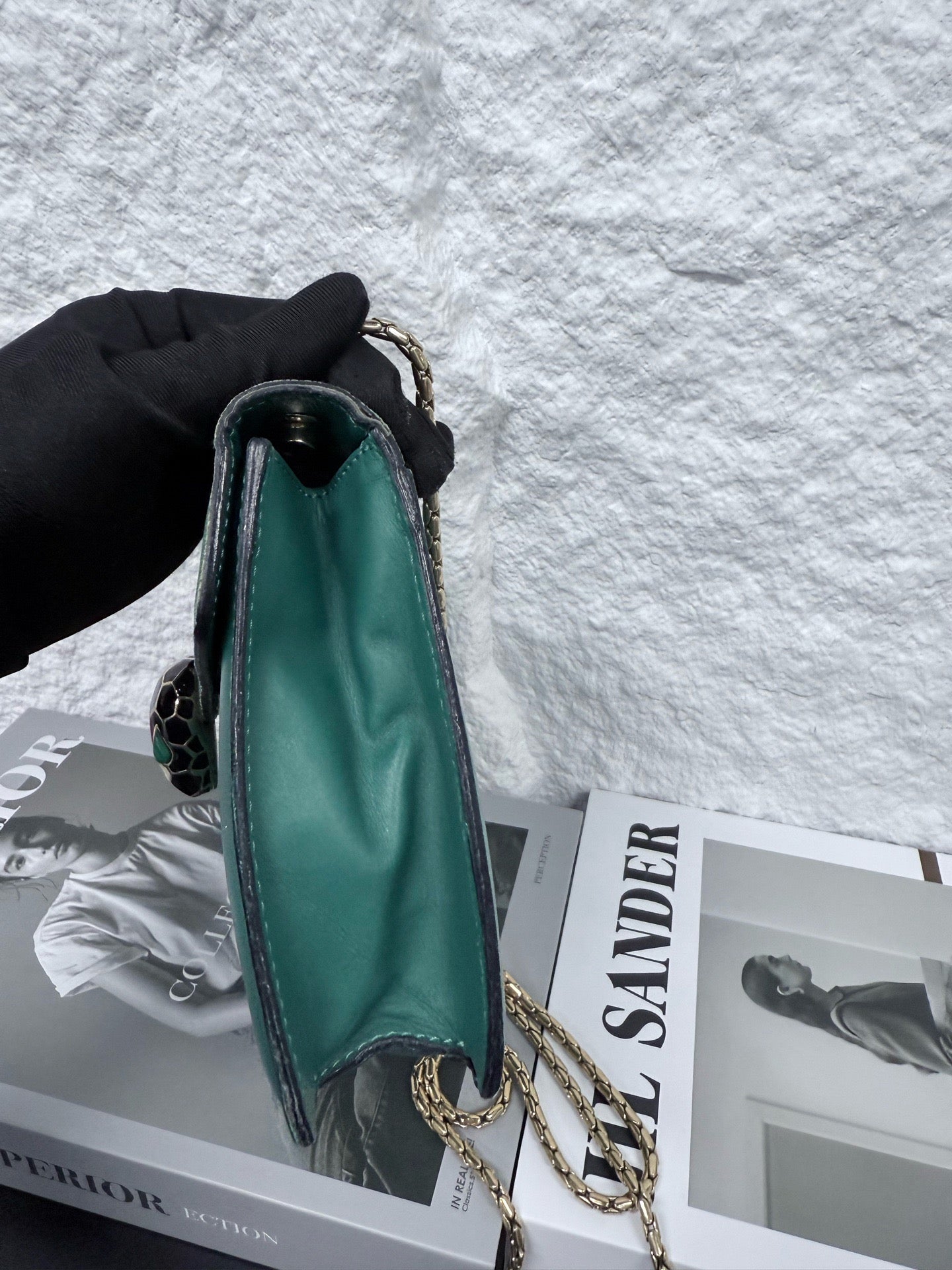 Bvlgari - Serpenti Forever Chain Bag - Stingray skin and calfskin leather - Green - (mini)