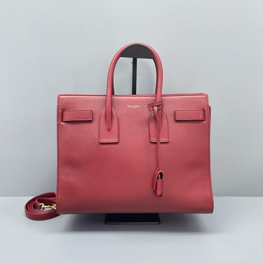 Saint Laurent - Sac de Jour Tote Bag - Leather - Burgundy - (medium)